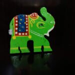 Refrigerator Wooden Toy Magnet - Green Elephant (single item)