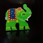 Refrigerator Wooden Toy Magnet - Green Elephant (single item)