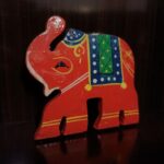 Refrigerator Wooden Toy Magnet - Red Elephant (single item)