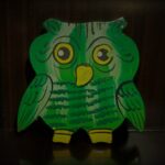 Refrigerator Wooden Toy Magnet - Green Owl (single item)
