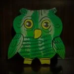 Refrigerator Wooden Toy Magnet - Green Owl (single item)