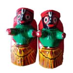 Bengal Handicraft. Wooden Toys. Pair of Lord Jagannath