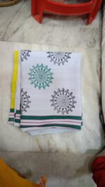 Tribal Cotton Wrapper - White with Blue Mandela Design - Image 2