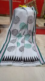 Tribal Cotton Wrapper - White with Blue Mandela Design - Image 3