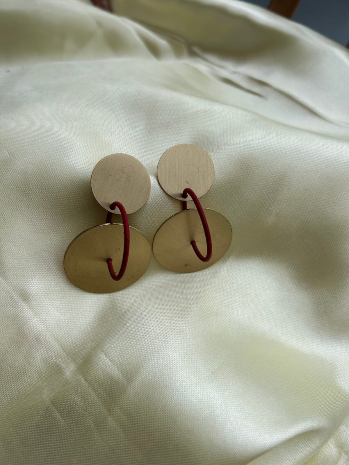 Brass Finish Earrings - Image 1