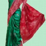 Tussar with Hand Blocked & Kantha Stitch Saree