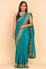 Golden Threads of Elegance – Shifon with Parsi Work