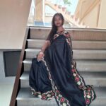 Silk Saree adorned in vibrant Kathiawadi artistry