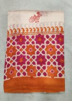 Hand Block Print Silk Saree - Image 2
