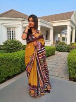 Cotton Saree with Hand Batick Print