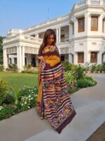 Cotton Saree with Hand Batick Print - Image 2