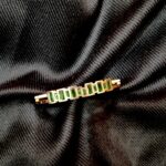 Anti Tarnish Green Stone Bracelet – Gold Tone Minimal Emerald Style Bracelet for Everyday & Party Wear