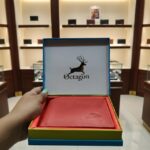 Red Genuine Leather Bi-Fold Wallet - Men's Collection