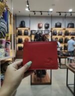 Red Genuine Leather Bi-Fold Wallet - Men's Collection - Image 2