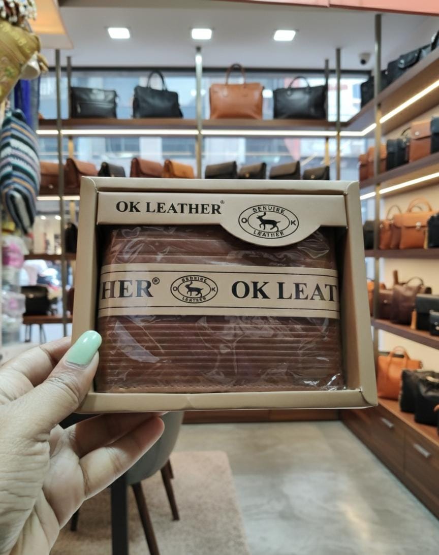 brownwallet001 Premium Brown Textured Leather Bi-Fold Wallet for Men - Men's Collection - Image 1