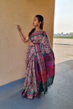 Hand Blocked Tussar Saree with Multicolour Pallu – Elegant Handcrafted Tussar Silk Saree for Festive & Cultural Wear