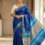 Elegant Royal Blue Handwoven Tussar Saree - Bhagalpur Tussar