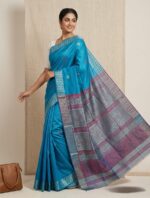 Chhattisgarh Tussar Saree – Blue - Image 2
