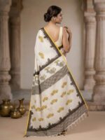 Themed Hand Blocked Cotton Saree - Image 2