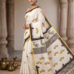Themed Hand Blocked Cotton Saree
