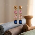 A subtle drop of gold, a statement of elegance - Gold Drop Stone Earrings