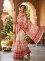 Half Tussar elegance redefined - Timeless tradition woven in every thread - Image 2