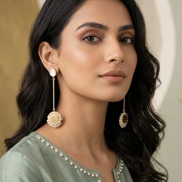 Light Pink Pearl and Stone Earring