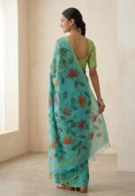 Cotton hand painted saree - Image 3