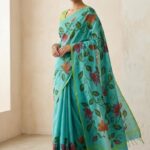 Cotton hand painted saree