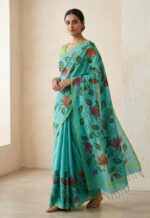 Cotton hand painted saree