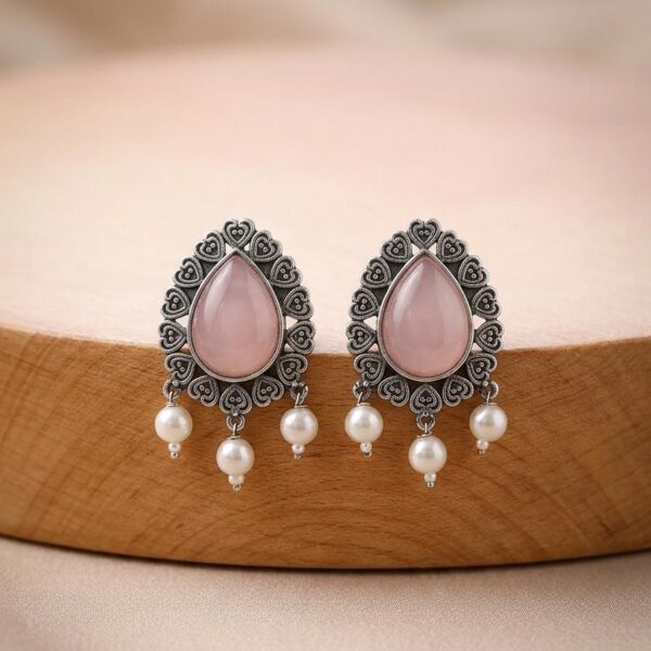 Oxidised Silver Dangle Earrings