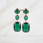 Green Crystal Drop Earrings