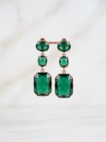 Green Crystal Drop Earrings