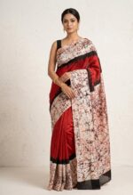 Silk Batik with Gujrati Work