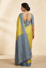 Tussar saree with Hand Blocked Print - Image 3