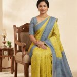 Hand blocked Tussar Saree