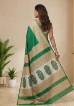 Hand blocked Silk Saree