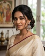 Oxidized silver and gold dual-tone peacock-motif dangle earrings - Image 2