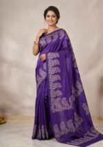 Silk saree with Hand Blocked Print - Image 2