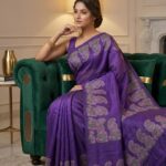 Silk saree with Hand Blocked Print