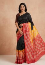 Silk saree with Hand Blocked Print - Image 2