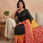 Silk saree with Hand Blocked Print