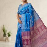 Hand blocked Silk Saree