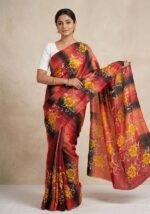 Silk saree with Hand Blocked Print - Image 2