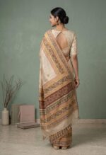 Hand blocked Tussar Saree - Image 2