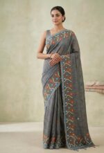 Half Tussar with Gujrati work - Image 2
