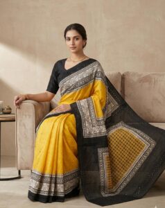 silk with Cut work