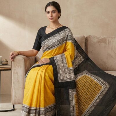 silk with Cut work