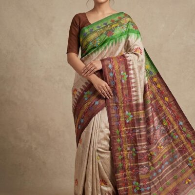 Tussar with Persi work