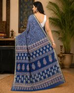 Ajrakh print Cotton Chanderi - Image 2